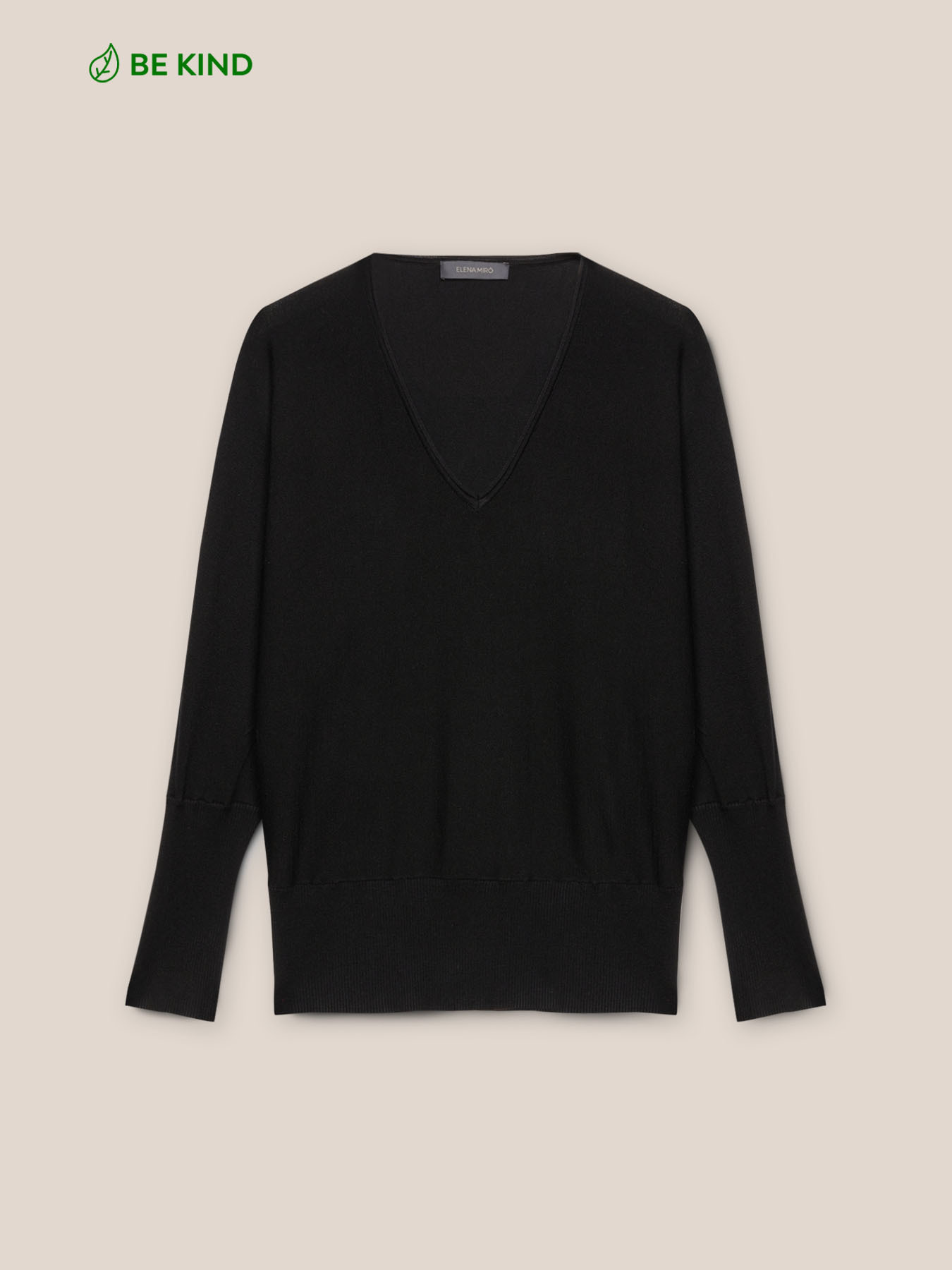 Jersey con escote de pico en eco-viscosa image number 4