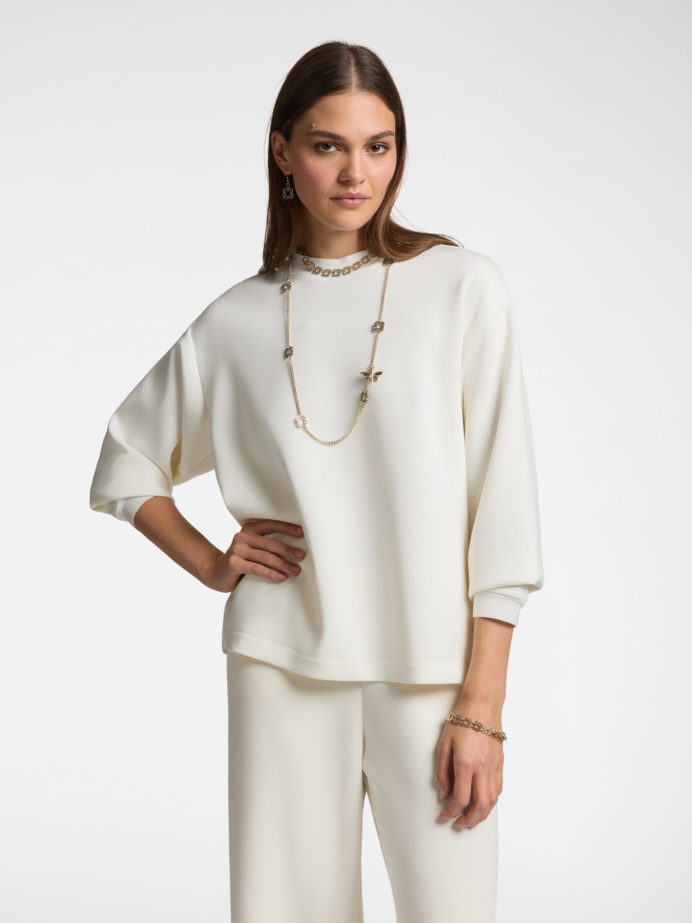 Dual fabric sweatshirt with Monogram embroidery image number 0