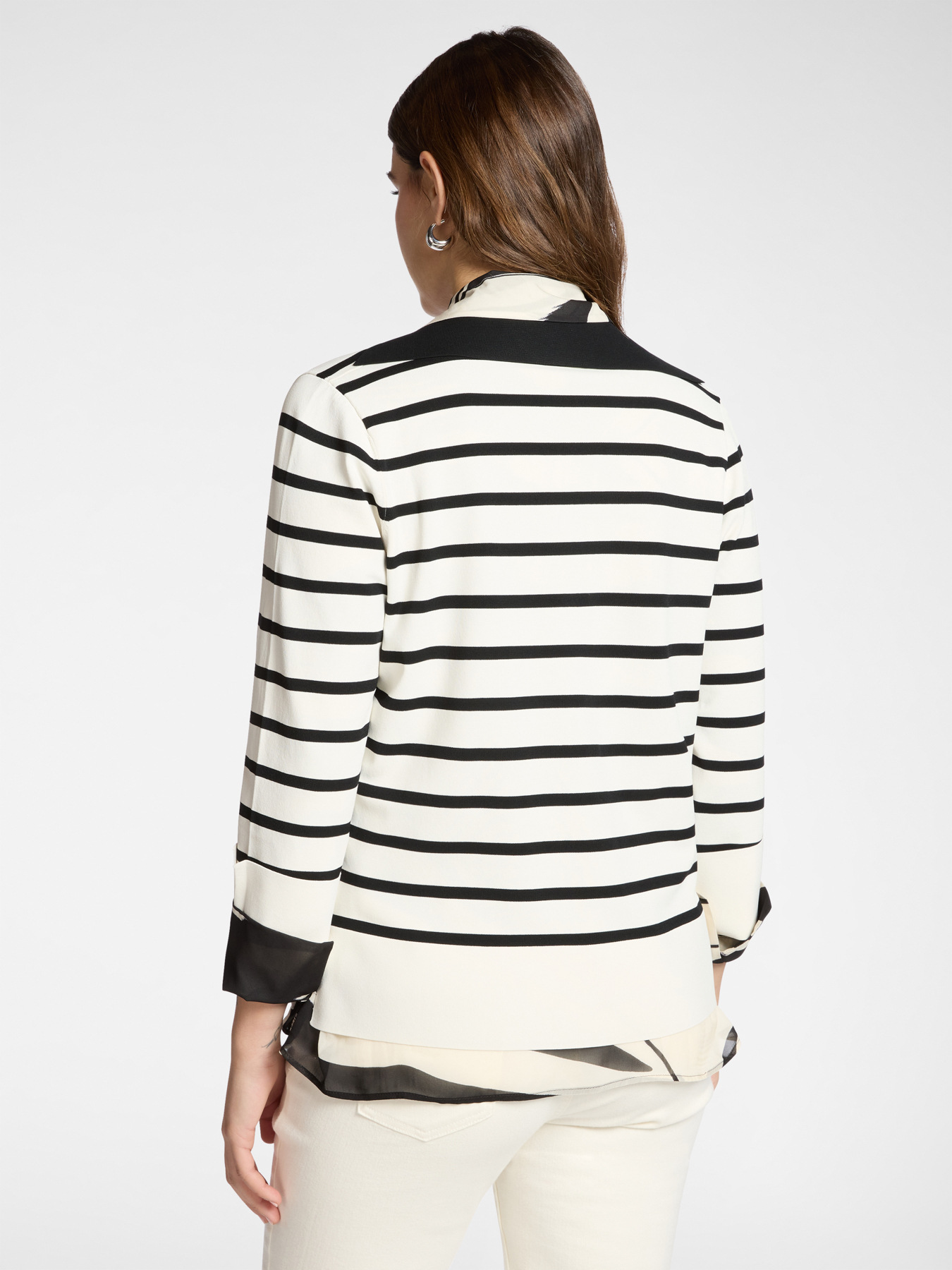 V-neck striped sweater image number 1