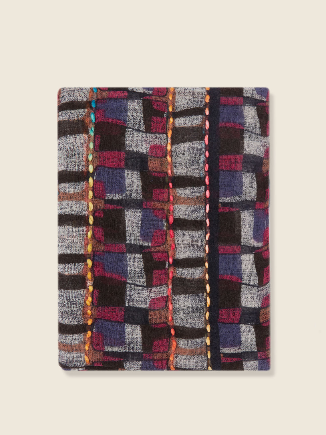 Elenamiro: Echarpe estampada em l&atilde;_3