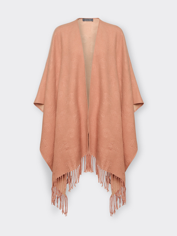 Poncho con loghi embossed