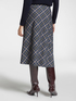 Bias-cut midi skirt, check pattern image number 1