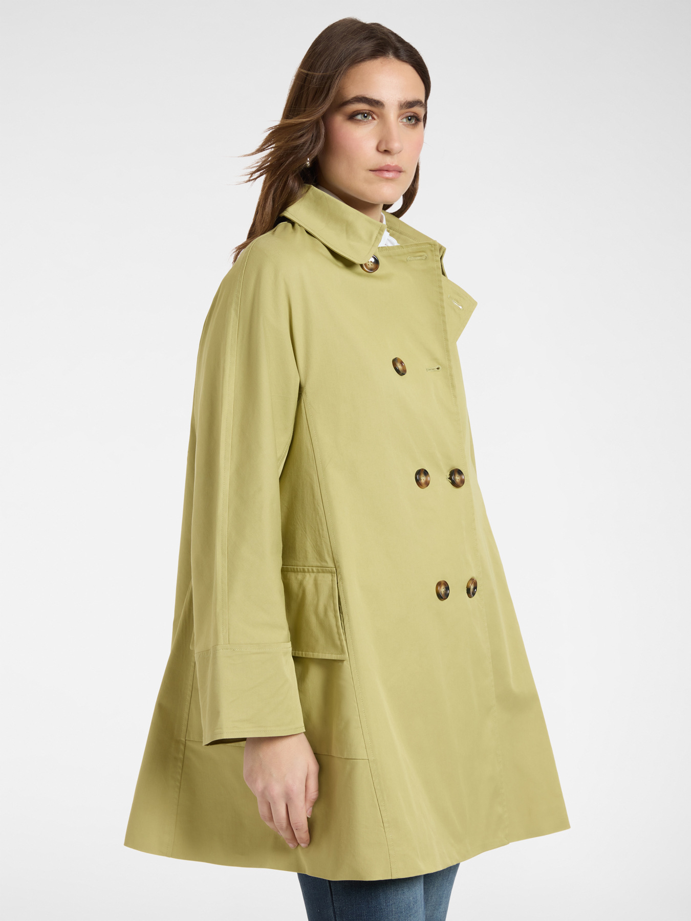 Trench transpassado em gabardine image number 0