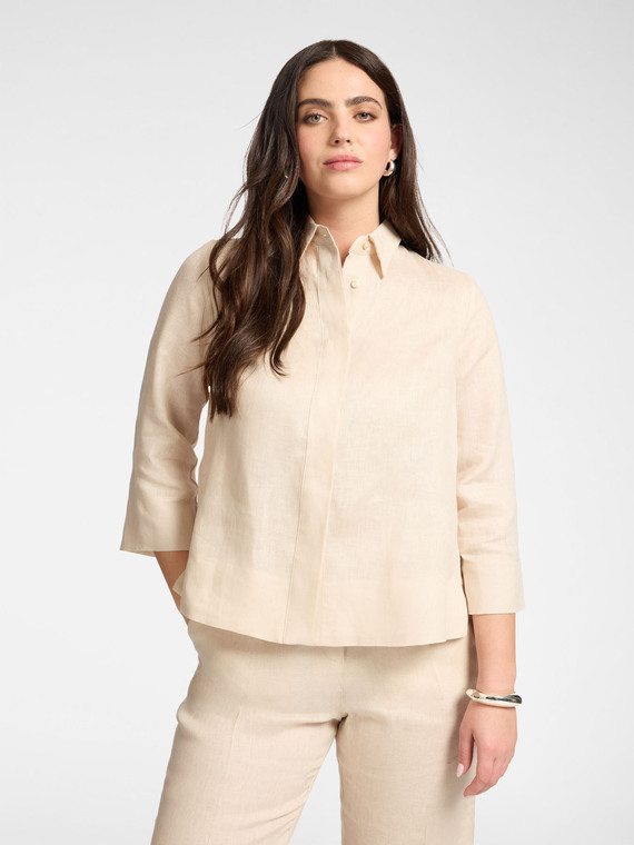 Camicia boxy in lino