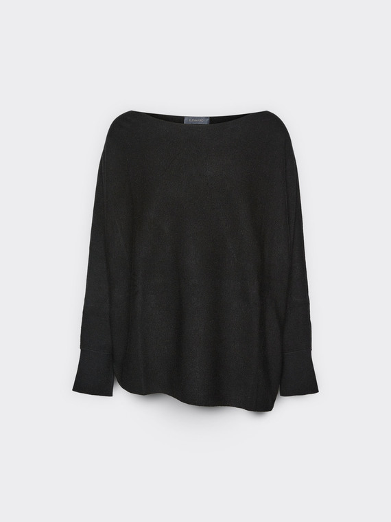 Viscose boat neck sweater