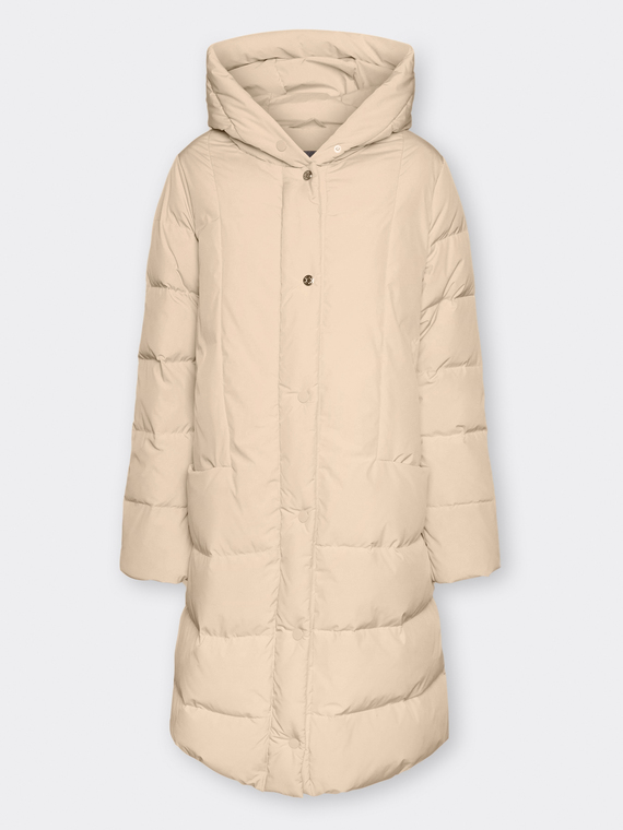 Langer Steppmantel aus Nylon