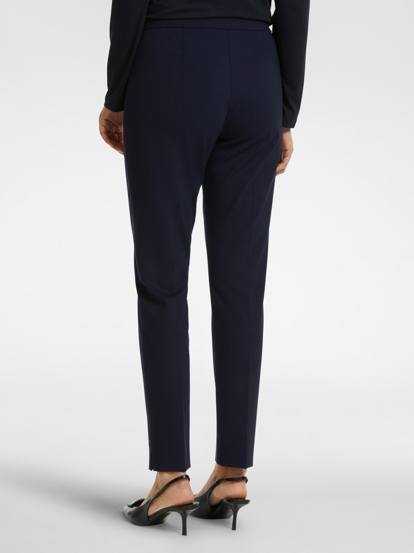 Milano knit fabric slim-fit trousers image number 1