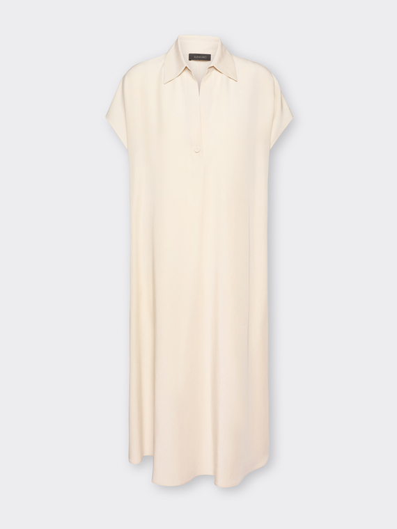 Long dress in lyocell and linen