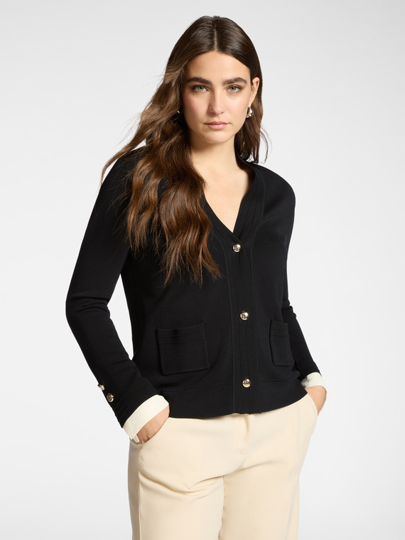 Cardigan en viscose m&eacute;lang&eacute;e