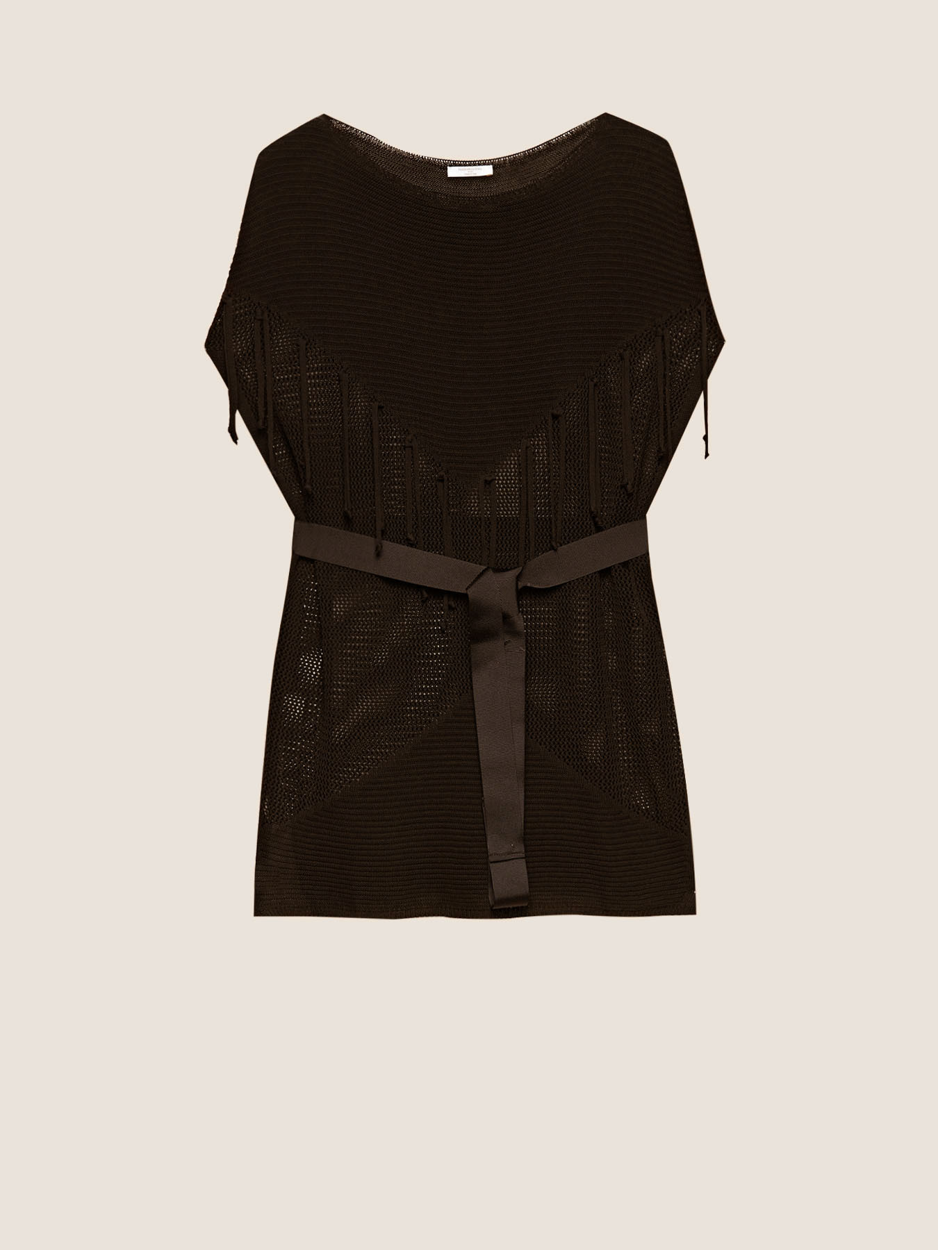 Poncho sweater with fringe image number 3