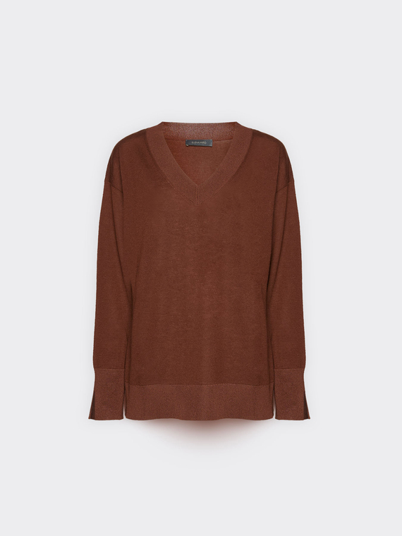 Pure wool V-neck sweater