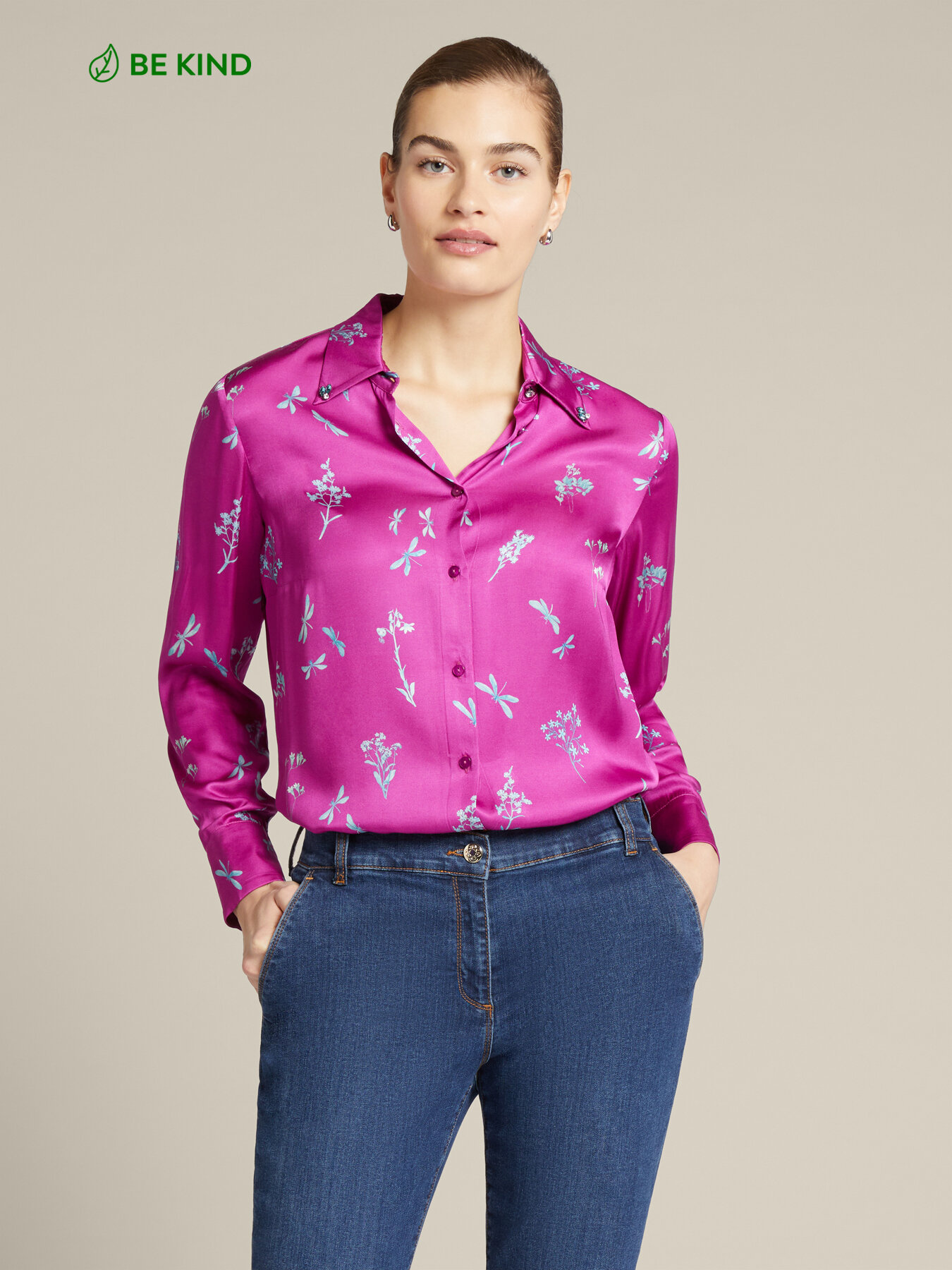 Camisa floral em viscose ECOVERO™ image number 0