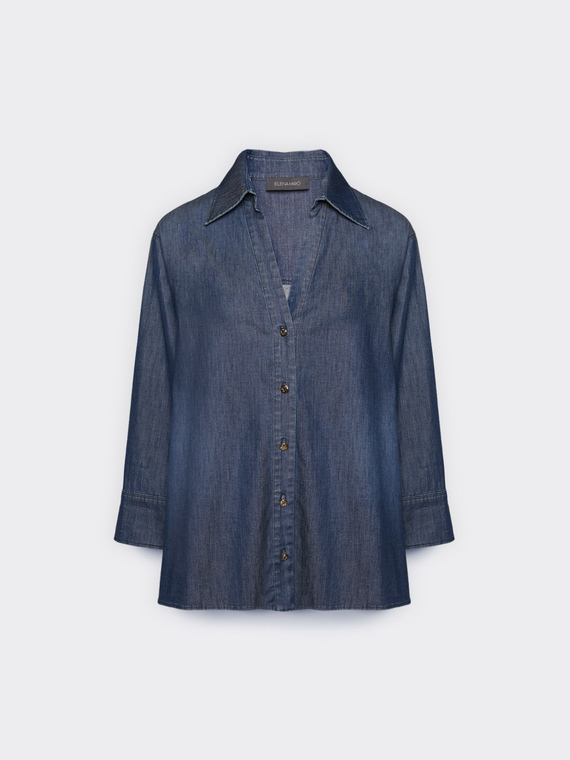 Chambray-Hemd in Washed-Optik