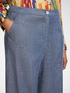 Pantalon court en lin effet denim image number 3