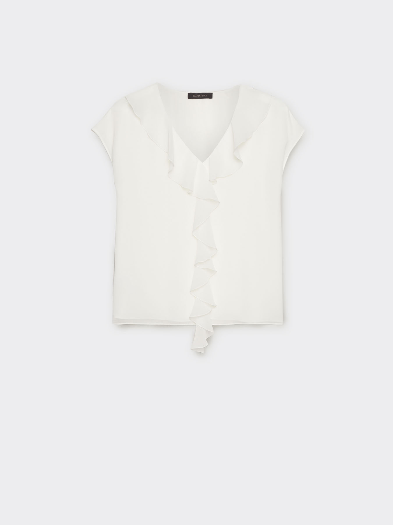 Blusa maniche corte con jabot image number 4