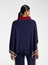 Poncho aus Strickware mit gestreiften R&auml;ndern image number 1
