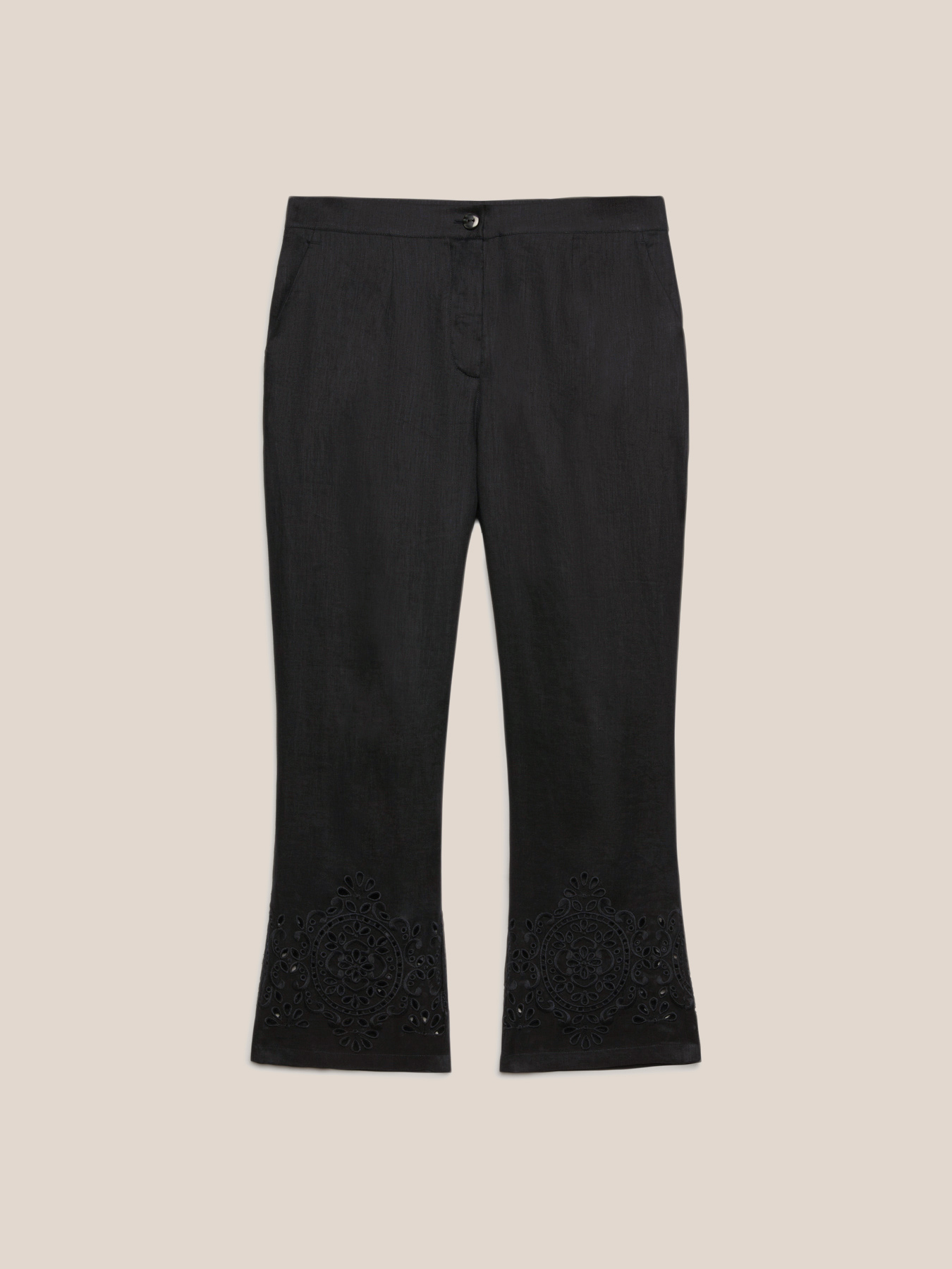 PANTALONE RICAMO NERO