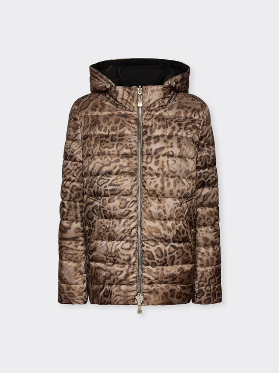 Reversible animalier down jacket
