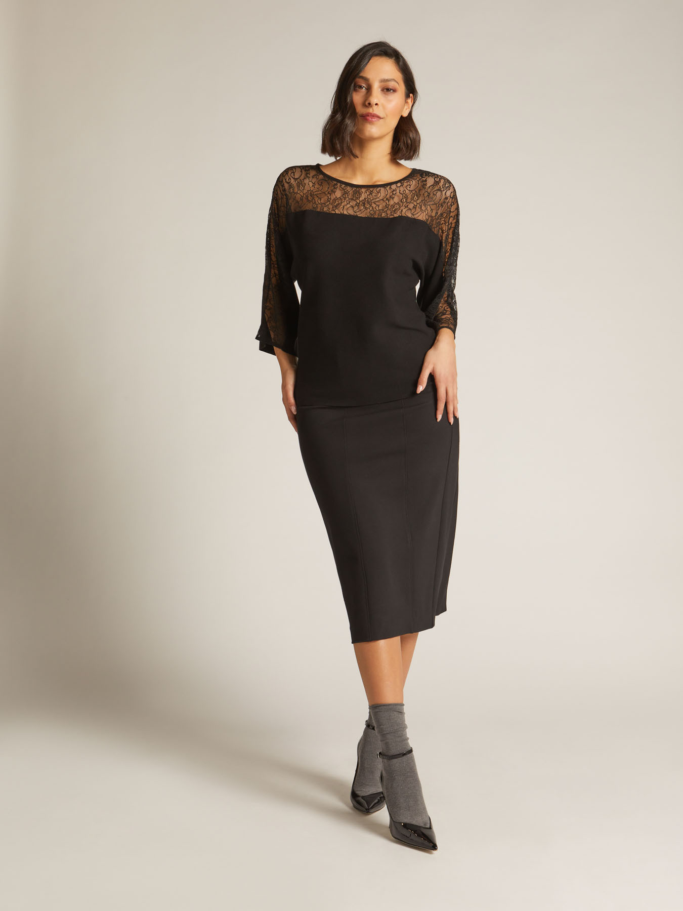 Maglia con pizzo image number 2