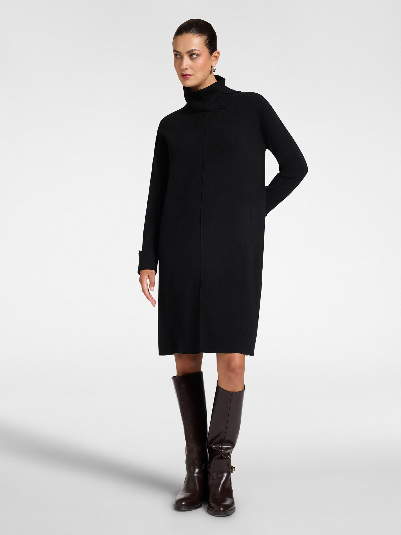 Turtleneck dress in viscose image number 2