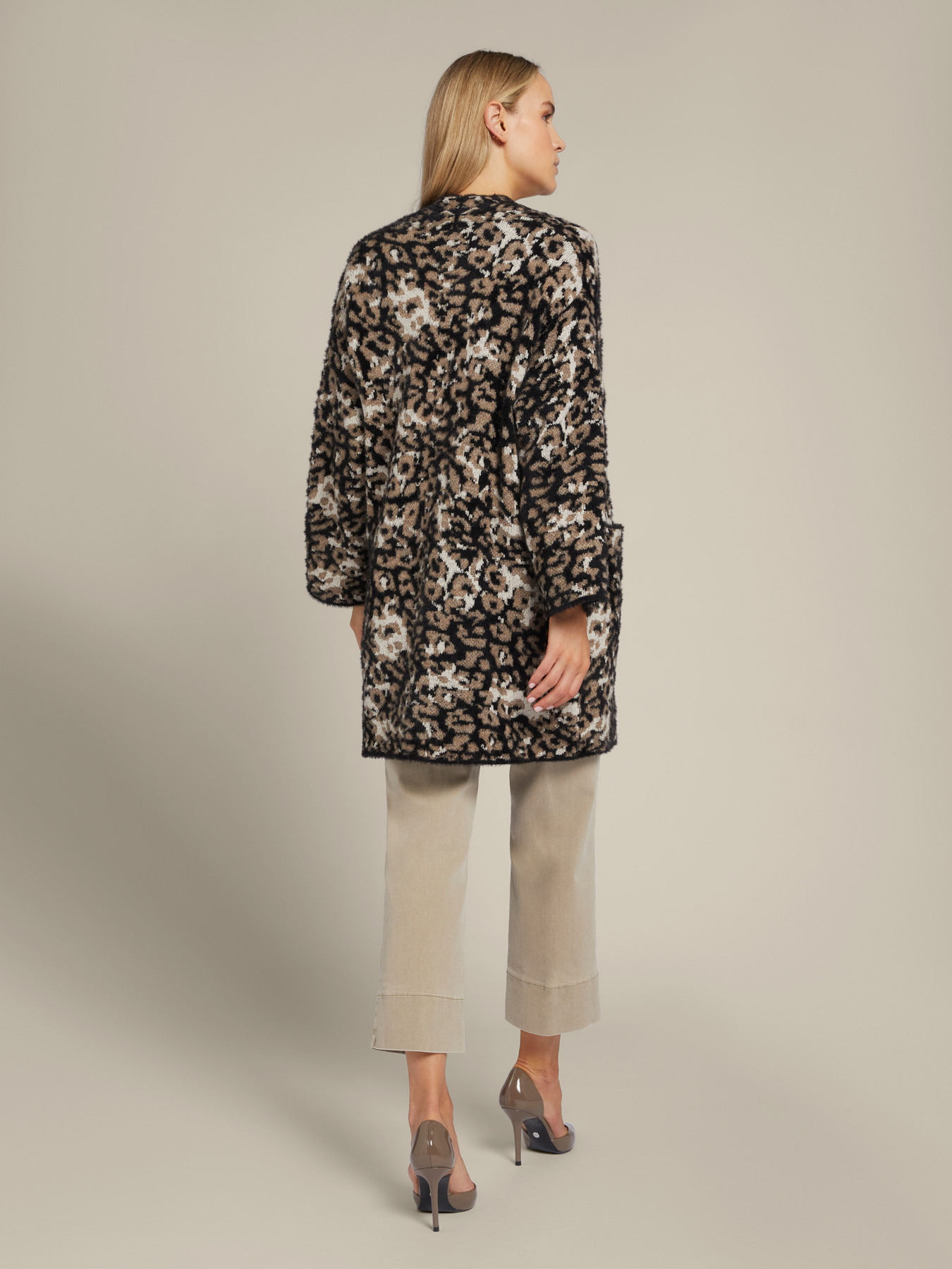 Oversized animal print cardigan image number 1