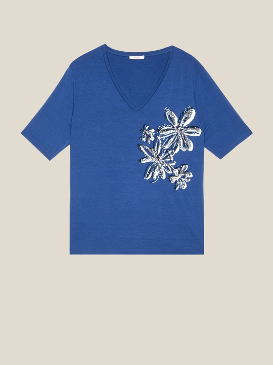 Elenamiro: T-shirt estampada Azul_1