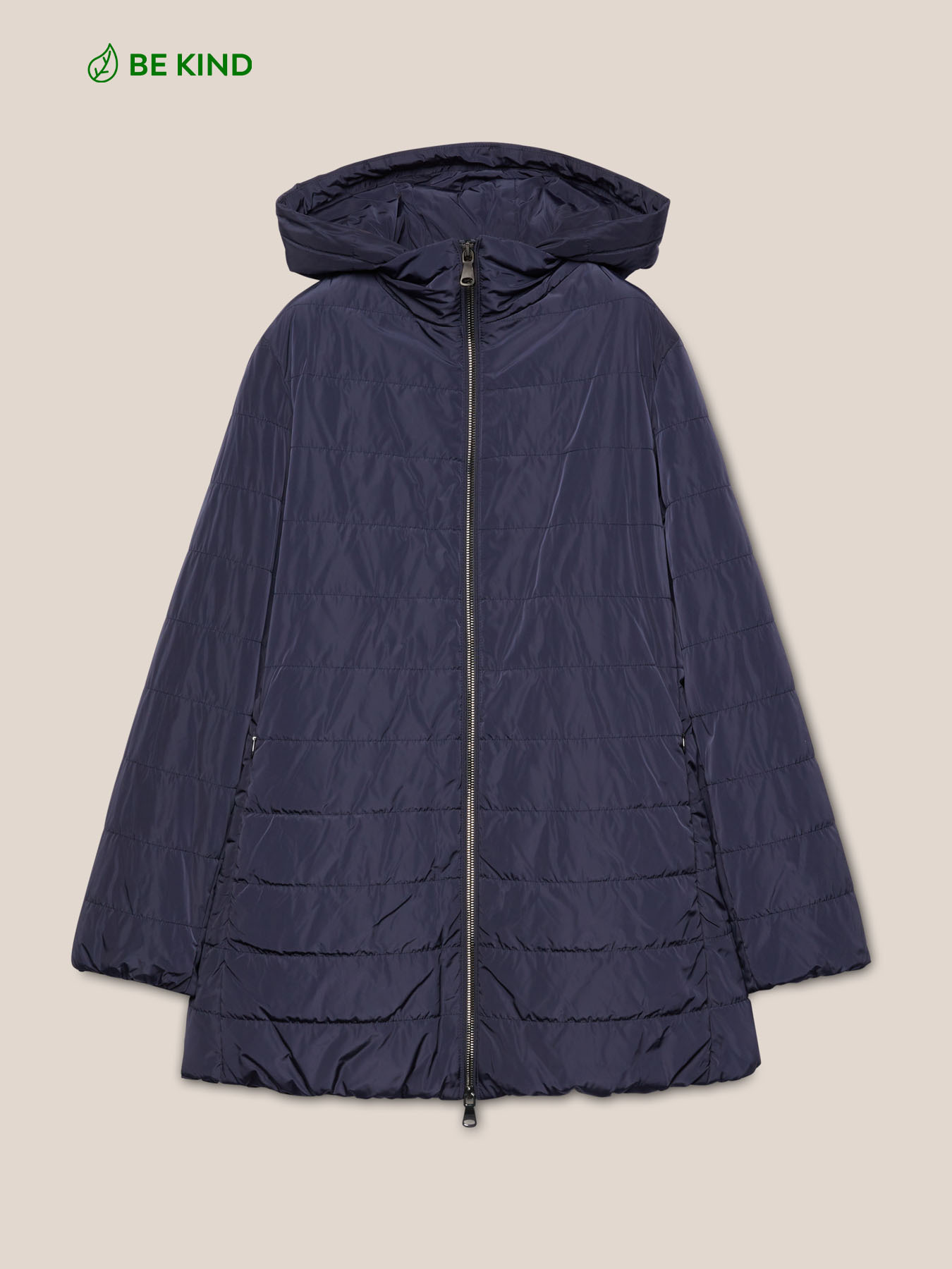 Jaqueta acolchoada longa com capuz image number 4