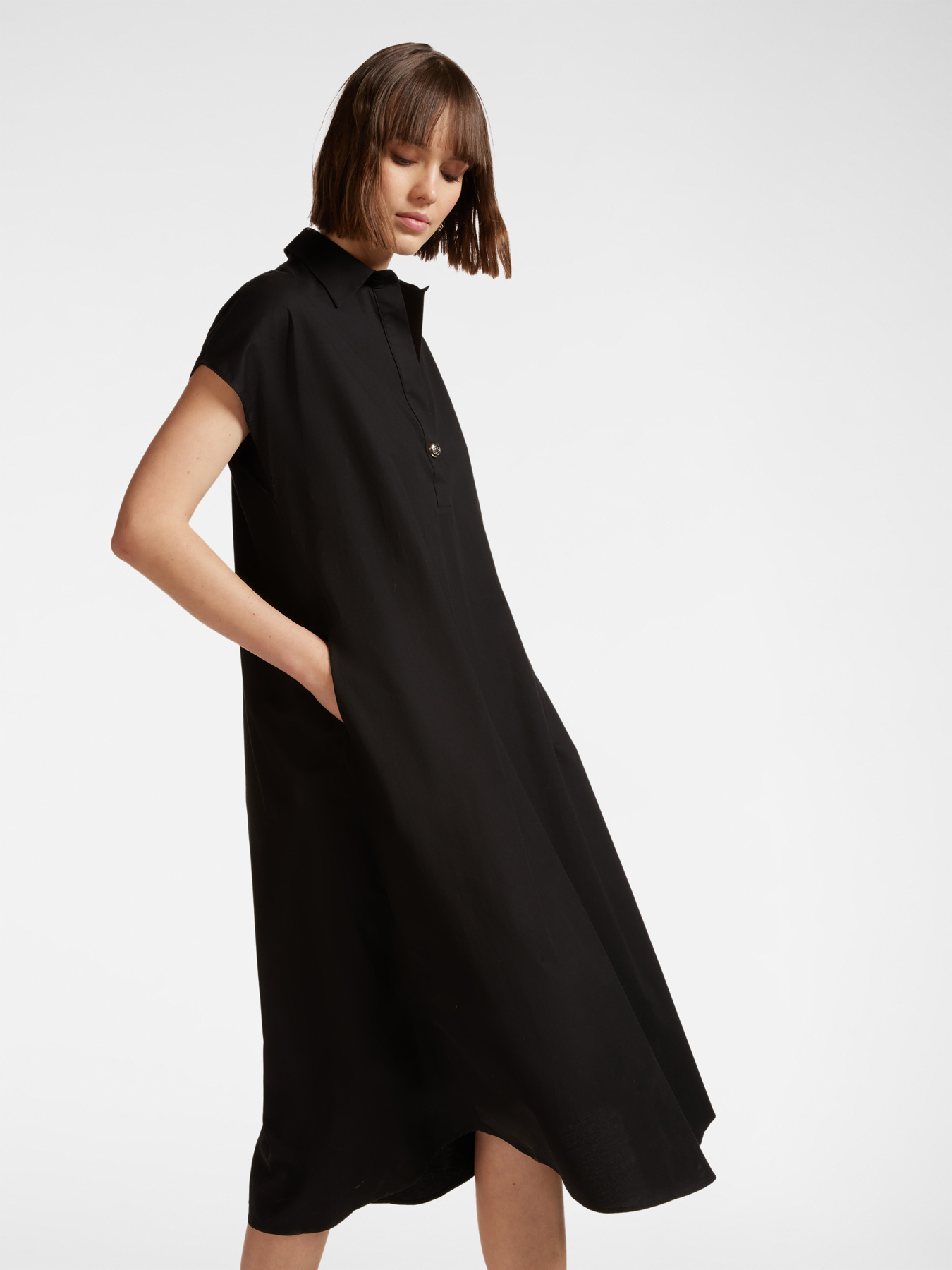 Robe mi-longue en popeline image number 2