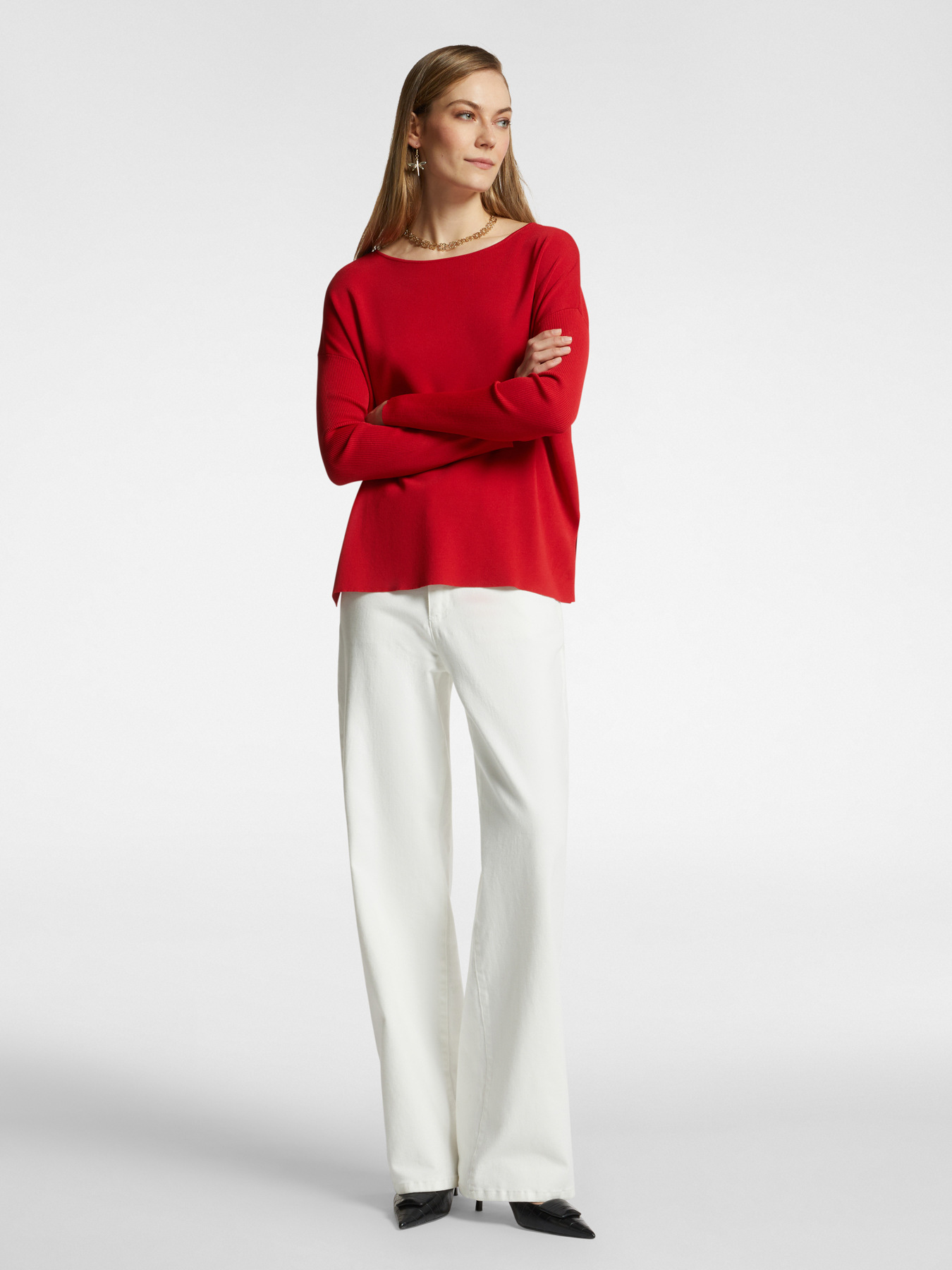 Sweater with boat neck image number 2