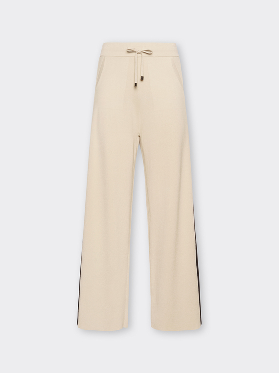 Palazzo-Strickhose mit Kordelzug