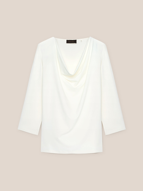 T-shirt with draped neck