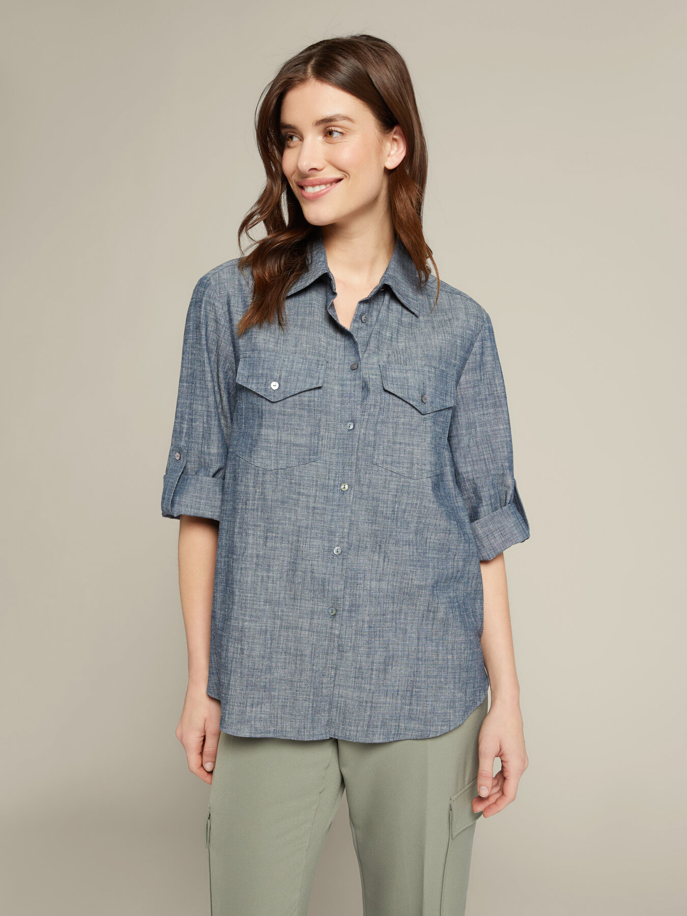 Camicia in chambray image number 0