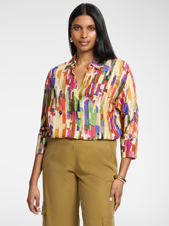 Printed viscose shirt