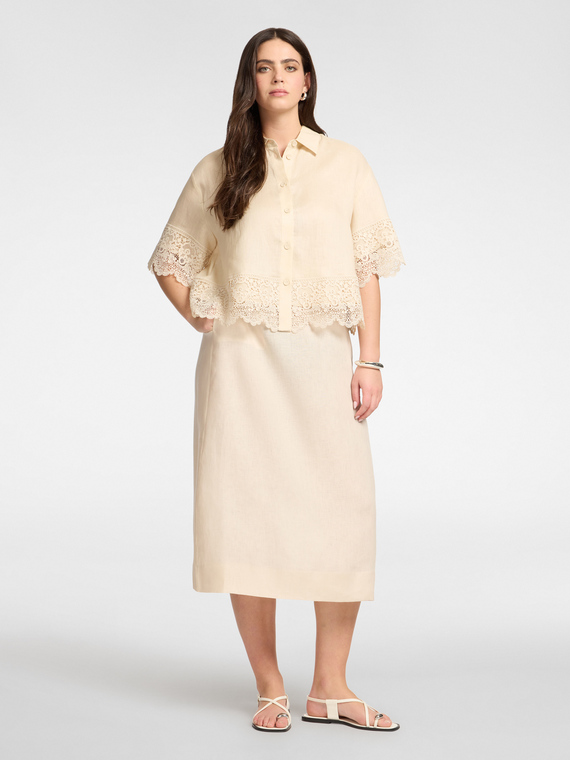 A-line linen skirt