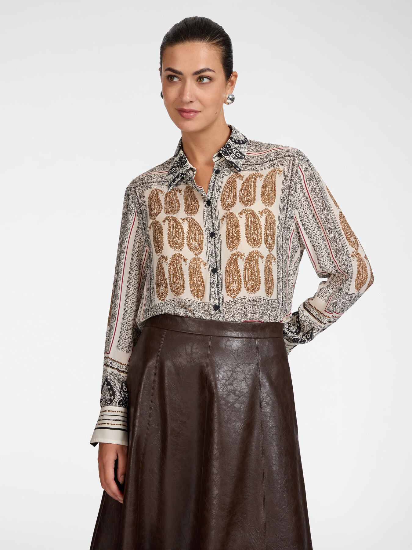 Camisa de viscosa estampada