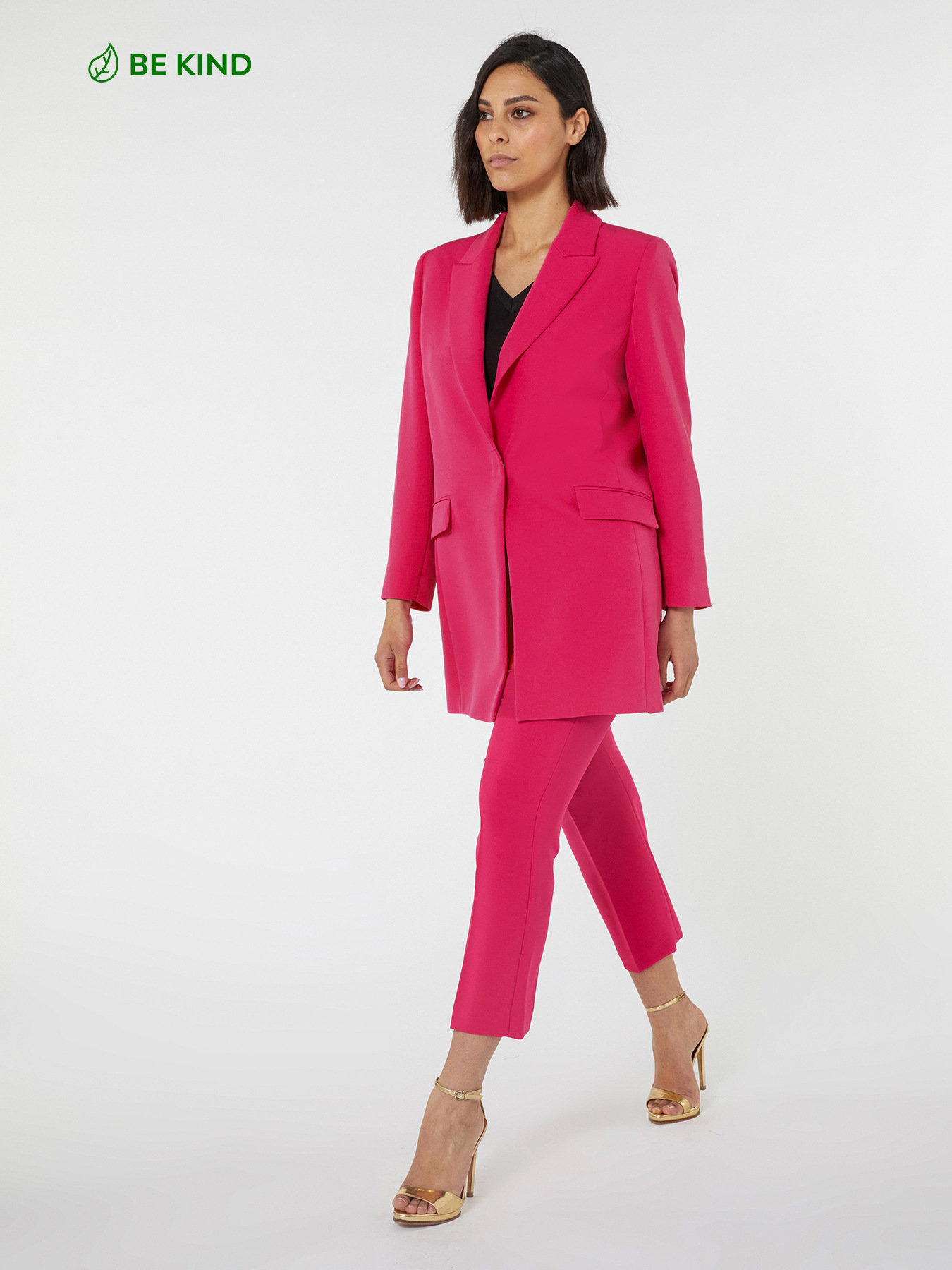 Giacca lunga in cady tecnico stretch image number 0