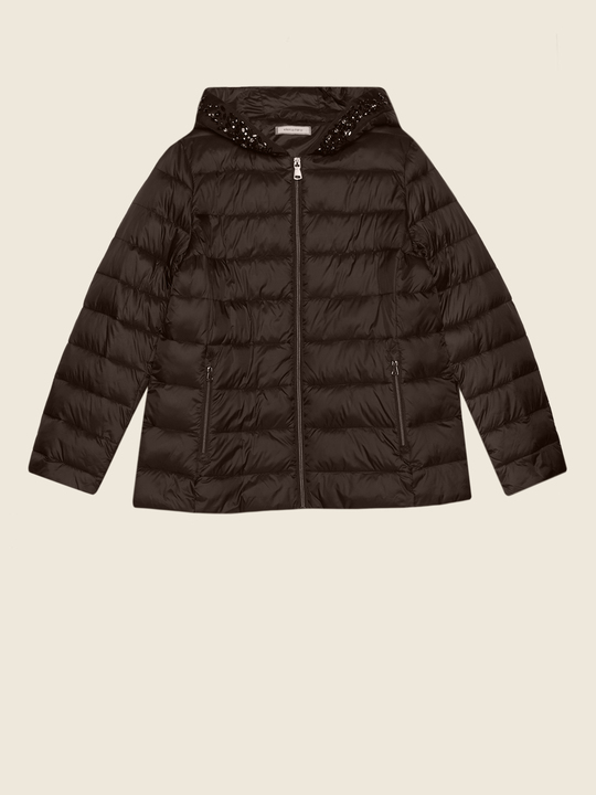 Elenamiro&nbsp;: Doudoune avec broderie Noir_1