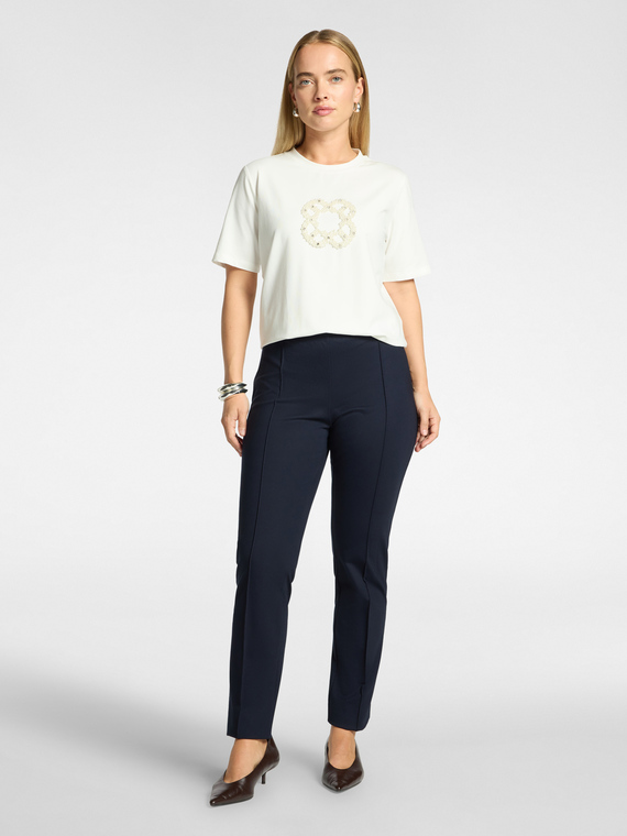 Cal&ccedil;as slim fit em ponto milan&ecirc;s