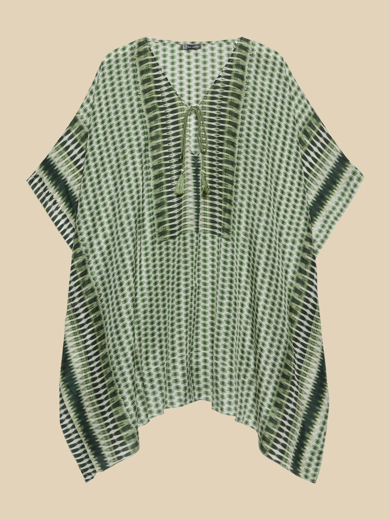 Caftan en soie &agrave; imprim&eacute; ethnique image number 3