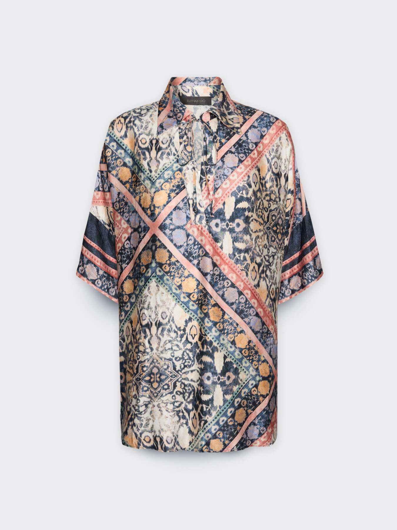 Camisa estampada con cordones image number 0