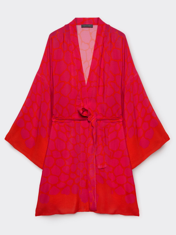 Bedruckter Kimono mit Gürtel