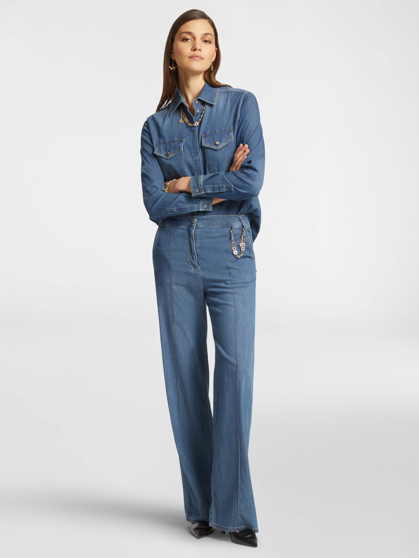 5-pocket, wide leg, "Wanda" jeans image number 0