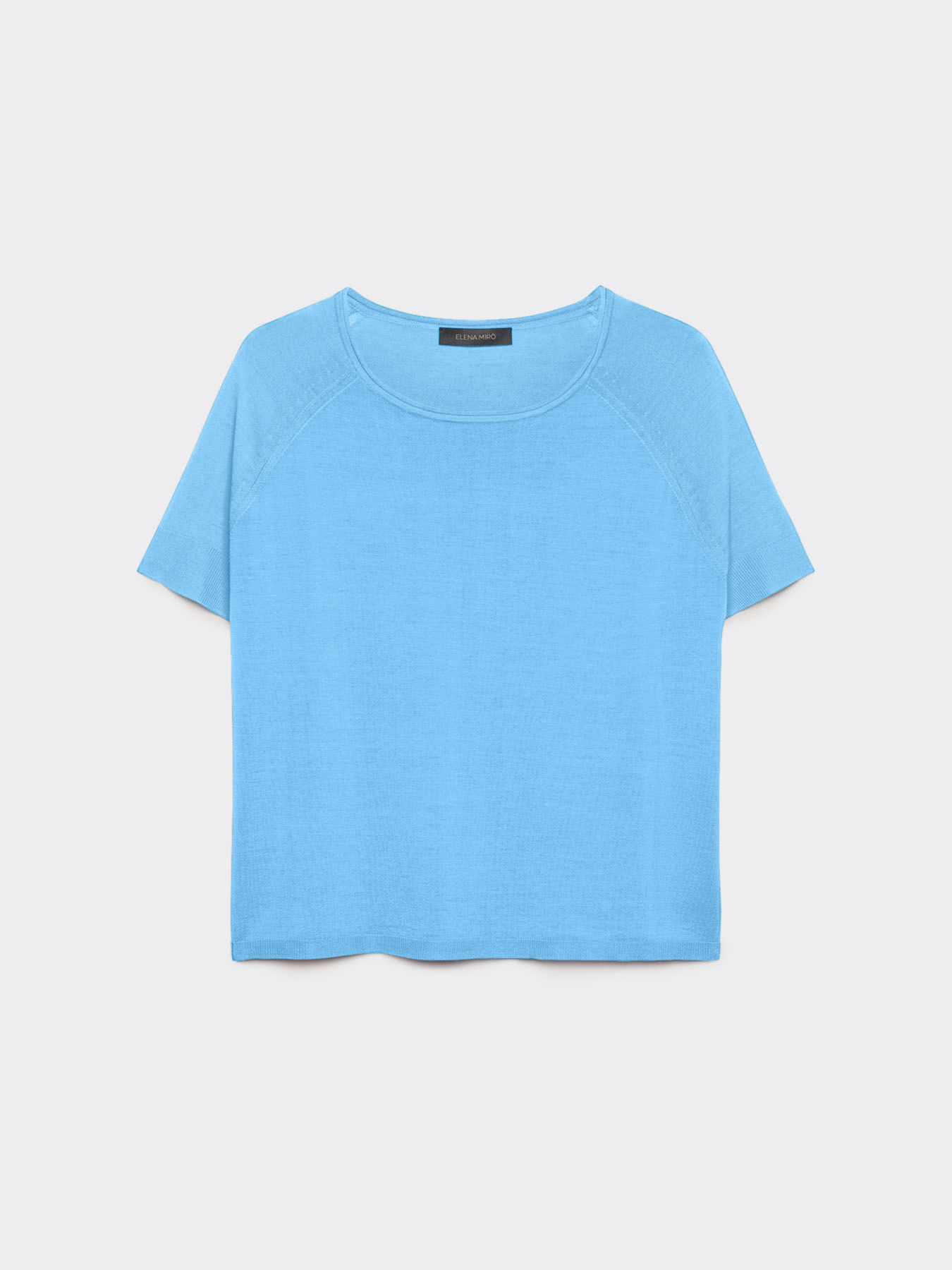 Pull &agrave; manches courtes de couleur unie image number 5