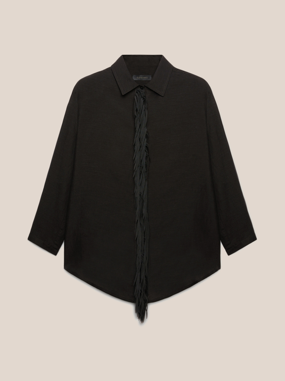 Linen and Tencel shirt with fringes