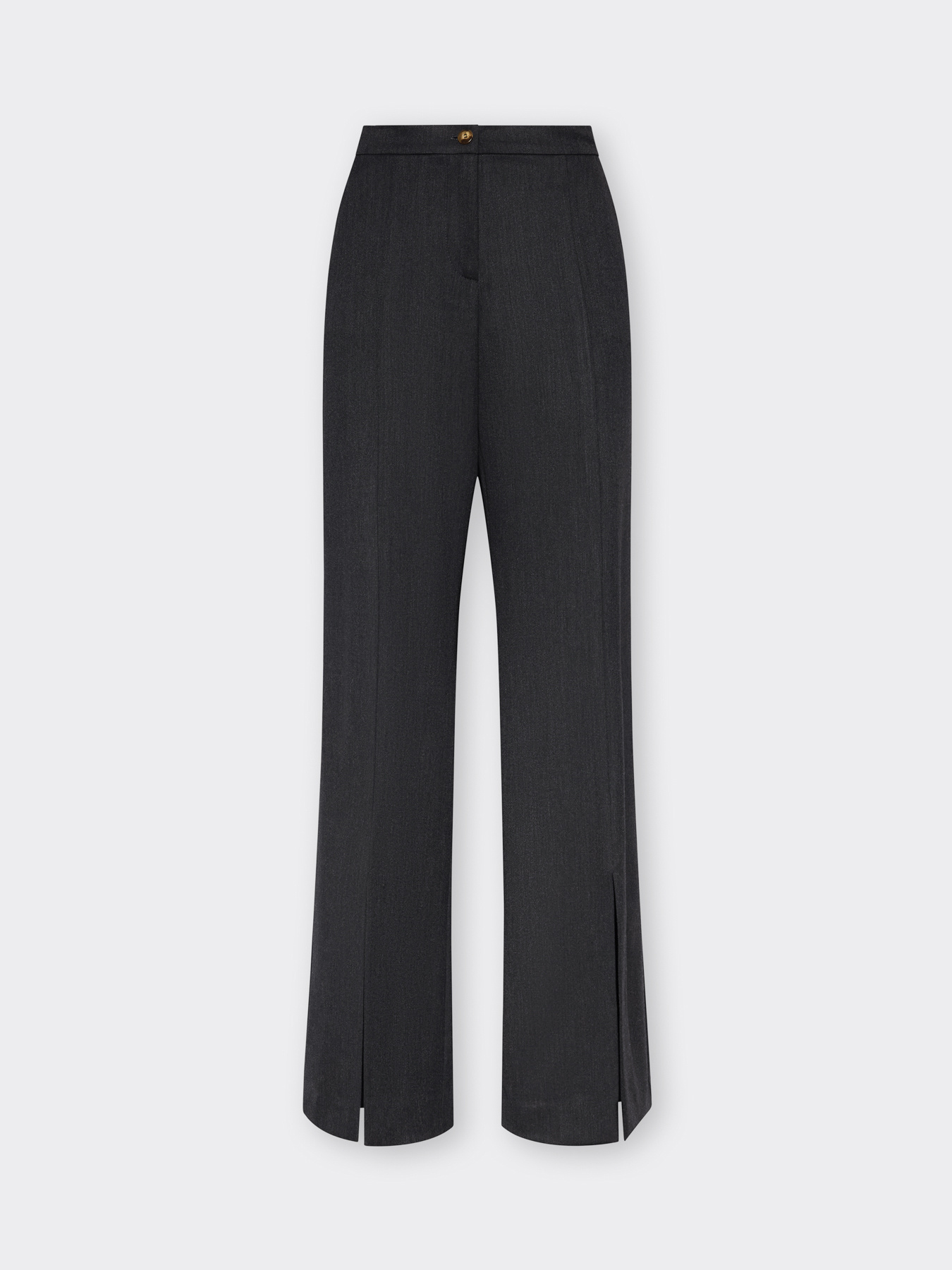 Flannel flare pants with slits image number 4