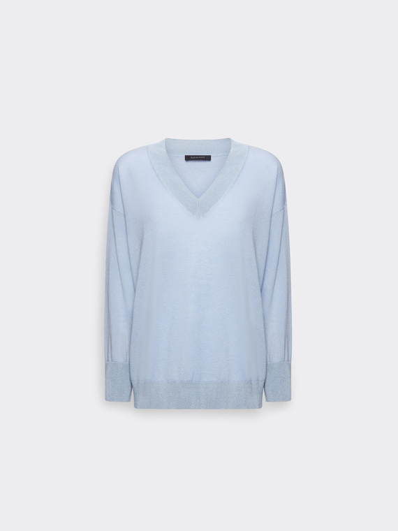 Pullover mit V-Ausschnitt aus reiner Wolle