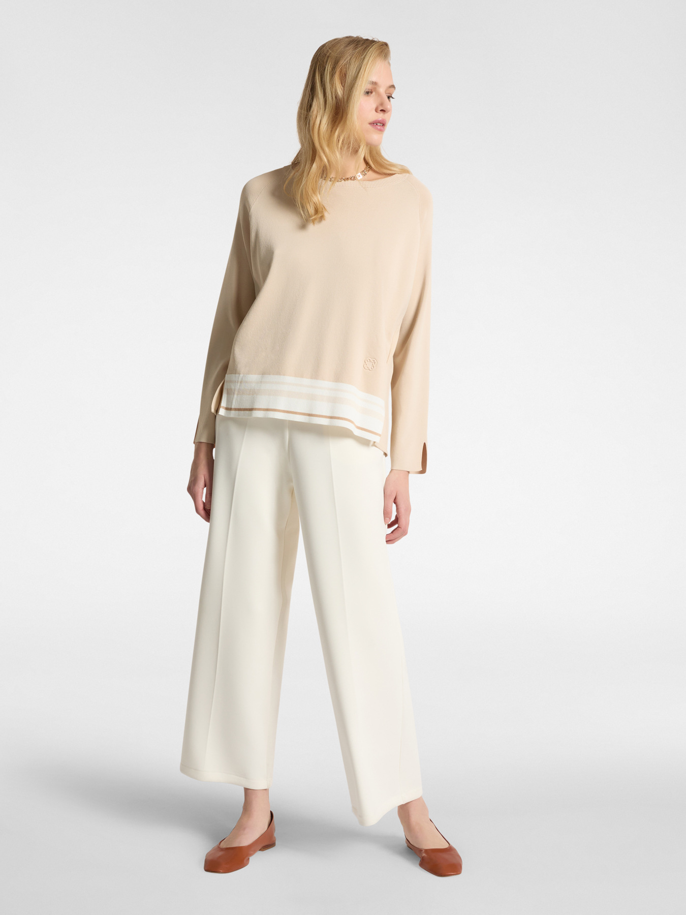 Pullover mit gestreiften Bord&uuml;ren image number 2