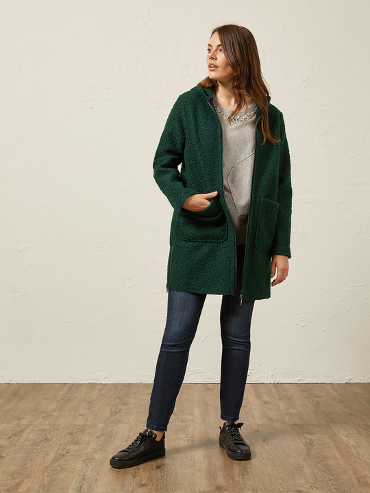 Elenamiro: Casaco de tecido boucl&eacute; Verde_1