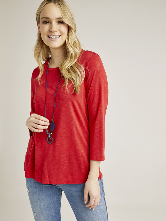 Elenamiro: T-shirt con collana etnica Vermelho_1