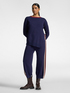 Cropped-Strickhose mit gestreiften B&uuml;ndchen image number 0